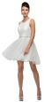 Floral Bust Babydoll Short Tulle Homecoming Party Dress in Off White